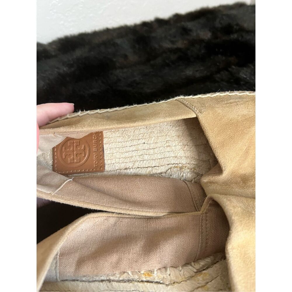 Tory Burch Colorblock Women's Size 9 US Beige Nappa Leather Espadrille Flats - Picture 7 of 7
